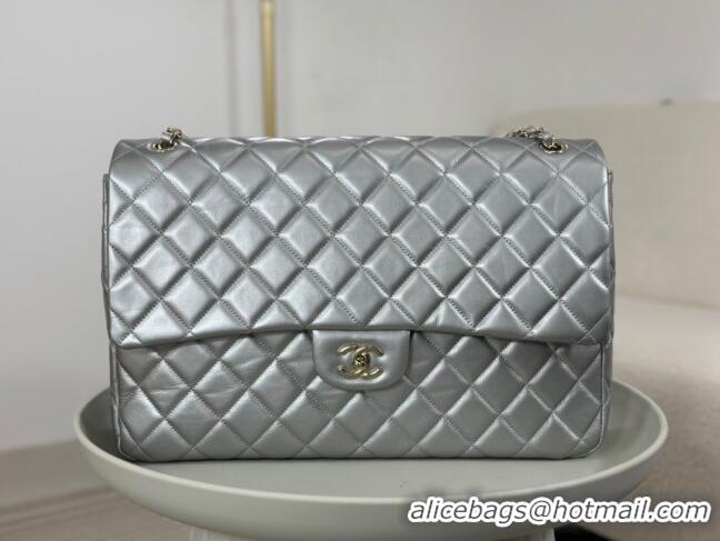 Discount Chanel XXL Airline Travel Flap Bag in Smooth Calfskin A4661 Silver/Light Gold 2024 Top