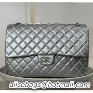 Grade Design Chanel XXL Airline Travel Flap Bag in Smooth Calfskin A4661 Silver/Silver 2024 Top