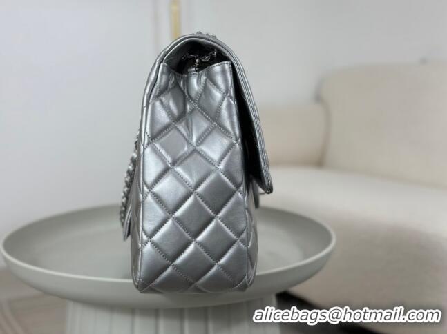 Grade Design Chanel XXL Airline Travel Flap Bag in Smooth Calfskin A4661 Silver/Silver 2024 Top