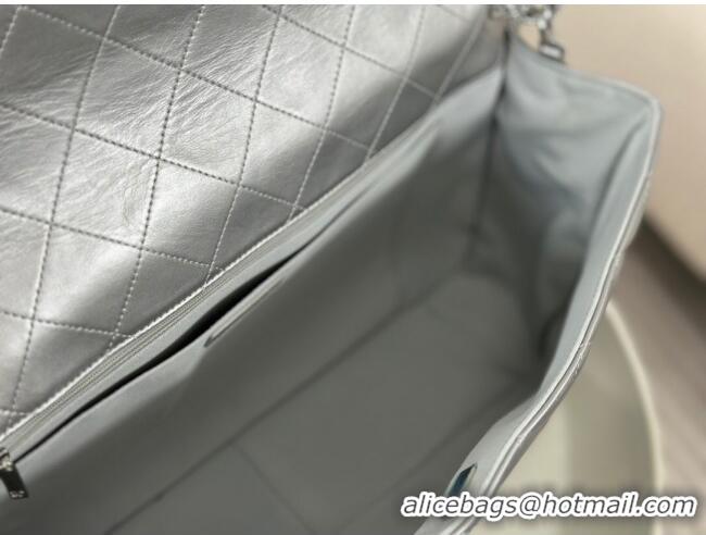 Grade Design Chanel XXL Airline Travel Flap Bag in Smooth Calfskin A4661 Silver/Silver 2024 Top