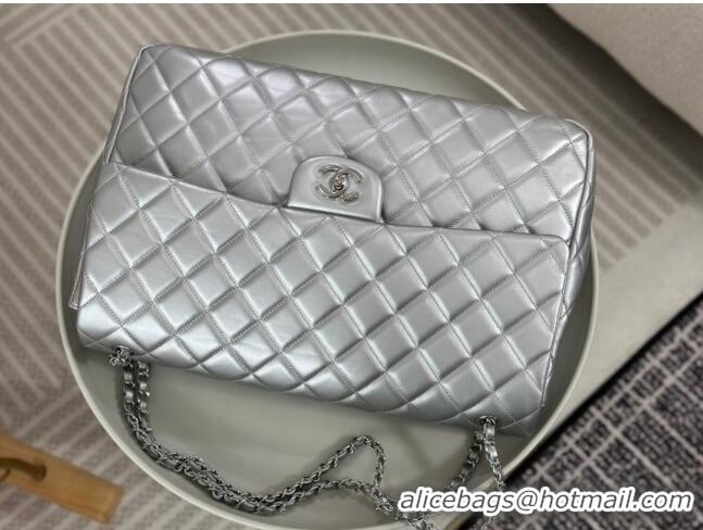 Grade Design Chanel XXL Airline Travel Flap Bag in Smooth Calfskin A4661 Silver/Silver 2024 Top