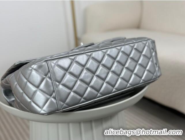 Grade Design Chanel XXL Airline Travel Flap Bag in Smooth Calfskin A4661 Silver/Silver 2024 Top