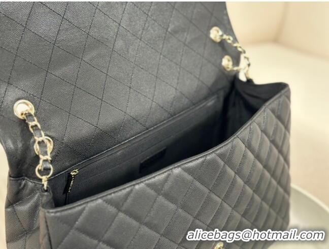 Famous Brand Chanel XXL Airline Travel Flap Bag inGrained Leather A4661 Black/Light Gold 2024 Top