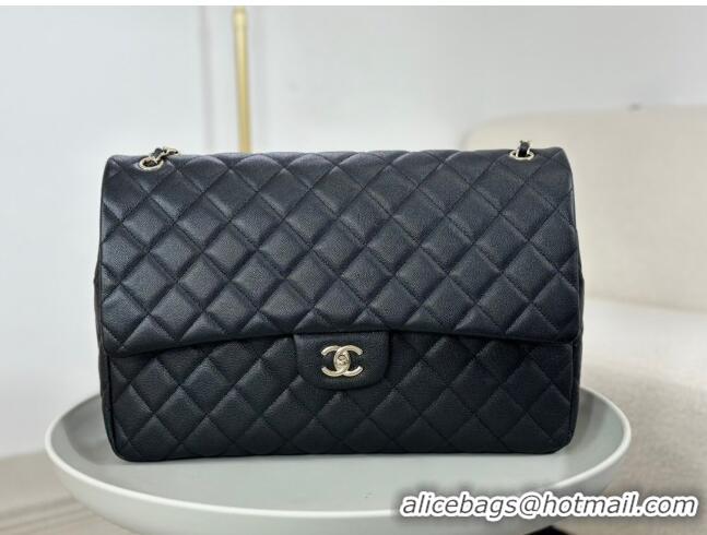 Famous Brand Chanel XXL Airline Travel Flap Bag inGrained Leather A4661 Black/Light Gold 2024 Top