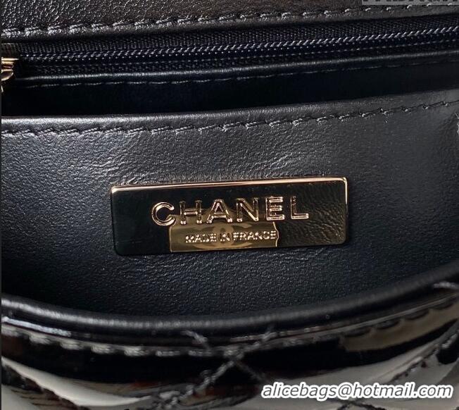 Reasonable Price Chanel Mirror Calfskin Mini Flap Bag & Star Coin Purse AS4647 Black 2023