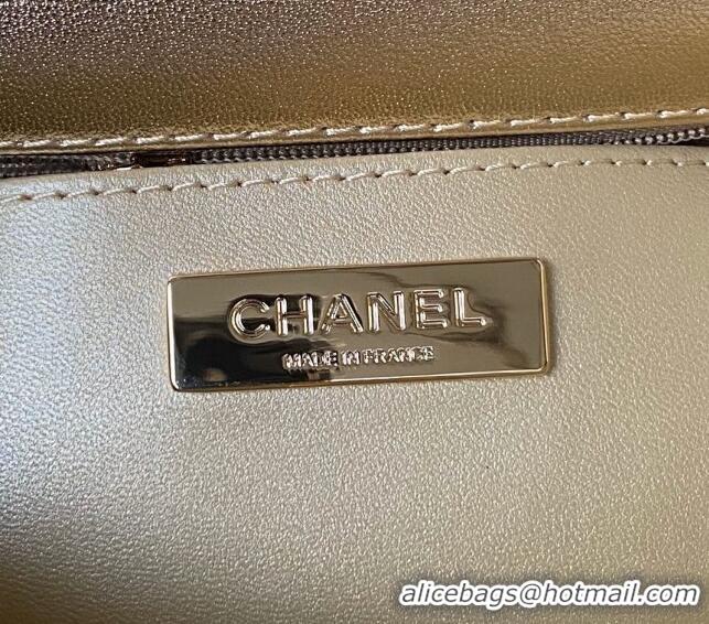 Most Popular Chanel Mirror Calfskin Mini Flap Bag & Star Coin Purse AS4647 Gold 2023