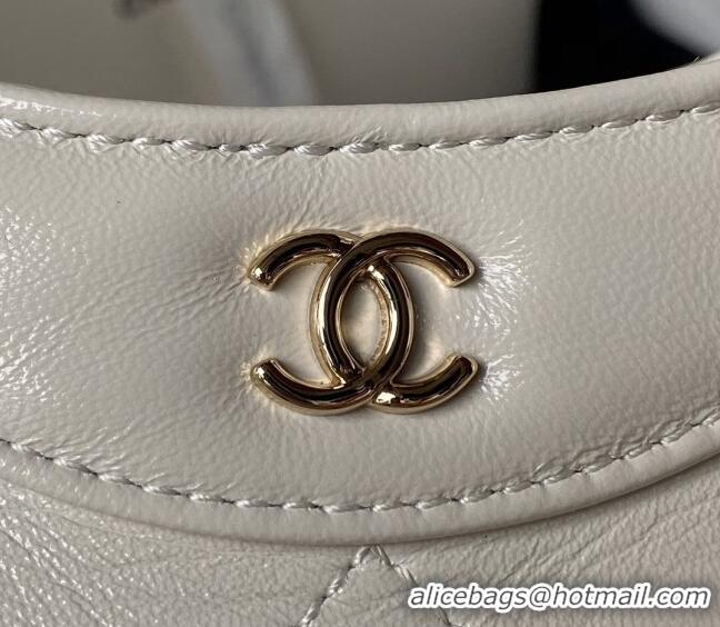 Inexpensive Chanel Quilted Calfskin East-West Mini 31 Shopping Bag AS3656 White 2023