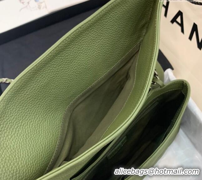 Unique Discount Chanel Grained Calfskin Flap Bag A8095 Green 2023