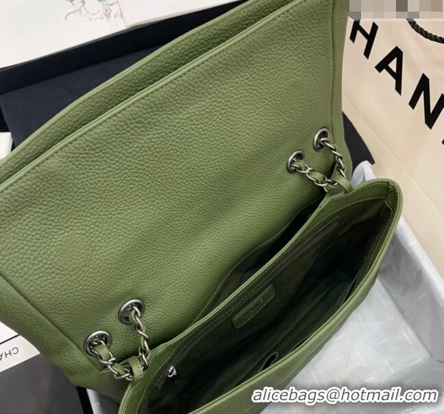 Unique Discount Chanel Grained Calfskin Flap Bag A8095 Green 2023