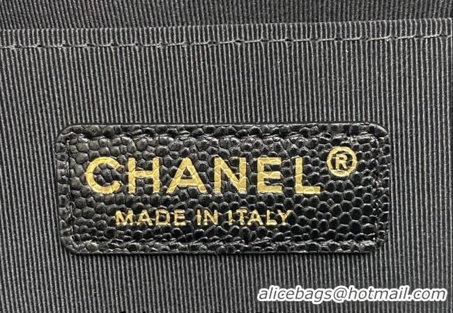 Well Crafted Chanel XL Airline Travel Flap Bag in Grained Leather 1226 Black/Gold