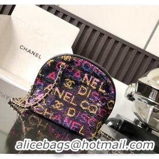 Super Quality Chanel Sequins Clutch with Chain AP3354 Black