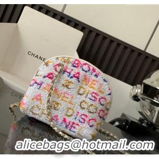 Luxury Discount Chanel Sequins Clutch with Chain AP3354 White