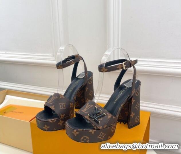 Pretty Style Louis Vuitton Shake Platform Sandals 12cm in Monogram Canvas 606106