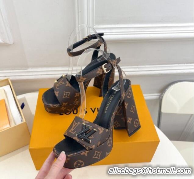 Pretty Style Louis Vuitton Shake Platform Sandals 12cm in Monogram Canvas 606106