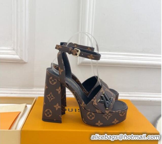 Pretty Style Louis Vuitton Shake Platform Sandals 12cm in Monogram Canvas 606106