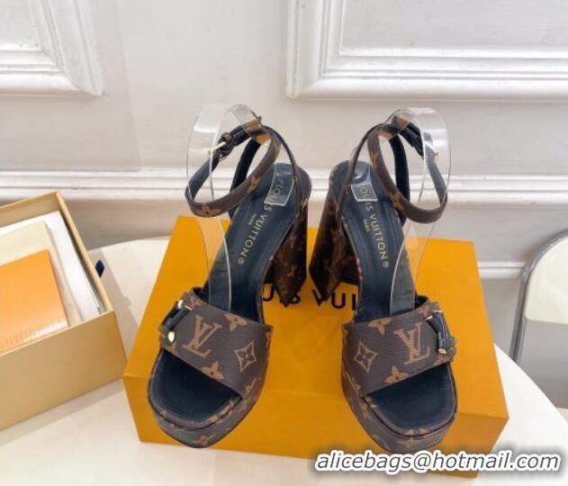 Pretty Style Louis Vuitton Shake Platform Sandals 12cm in Monogram Canvas 606106