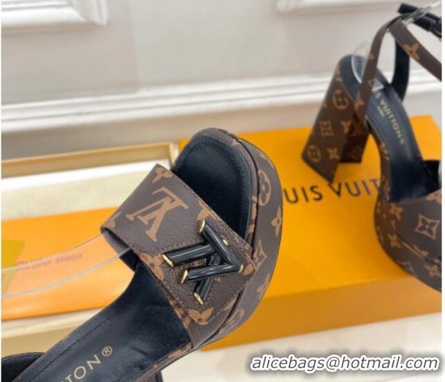 Pretty Style Louis Vuitton Shake Platform Sandals 12cm in Monogram Canvas 606106