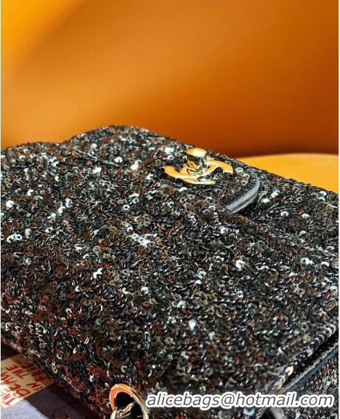 Top Quality Chanel Sequins Classic Mini Flap Bag A69900 Black