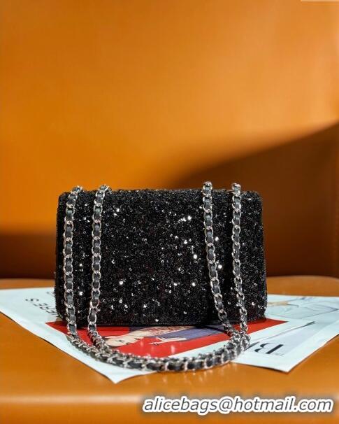 Top Quality Chanel Sequins Classic Mini Flap Bag A69900 Black