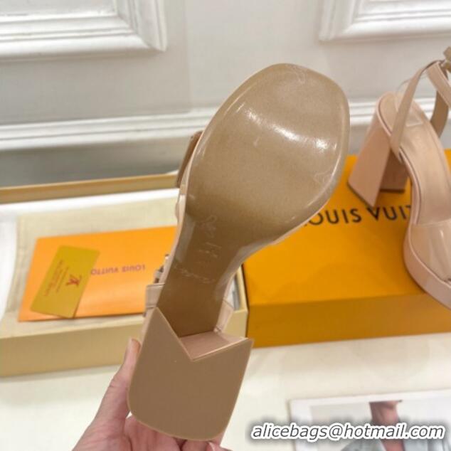 Purchase Louis Vuitton Shake Platform Sandals 12cm in Patent Leather Nude 606108