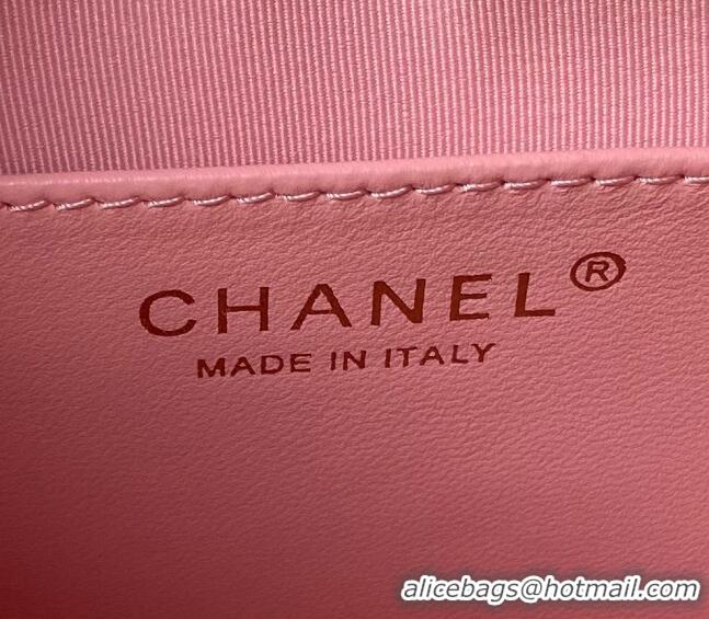 Top Grade Chanel Shiny Lambskin Hobo Bag AS4443 Coral Pink