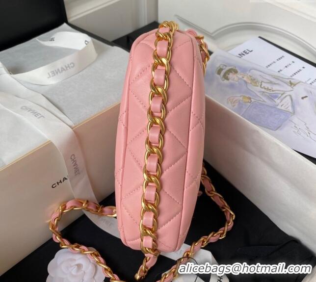 Top Grade Chanel Shiny Lambskin Hobo Bag AS4443 Coral Pink