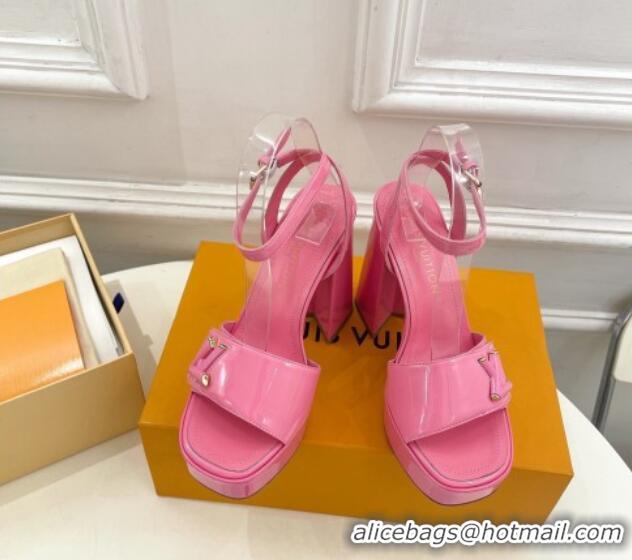 Low Price Louis Vuitton Shake Platform Sandals 12cm in Patent Leather Pink 606109