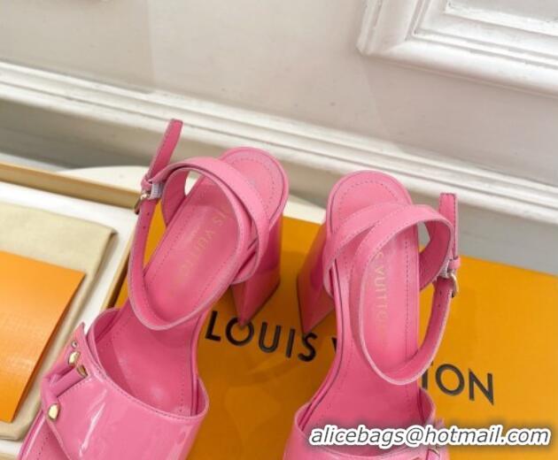 Low Price Louis Vuitton Shake Platform Sandals 12cm in Patent Leather Pink 606109