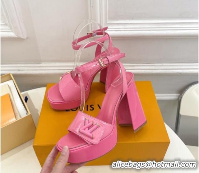 Low Price Louis Vuitton Shake Platform Sandals 12cm in Patent Leather Pink 606109