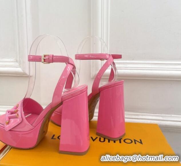 Low Price Louis Vuitton Shake Platform Sandals 12cm in Patent Leather Pink 606109