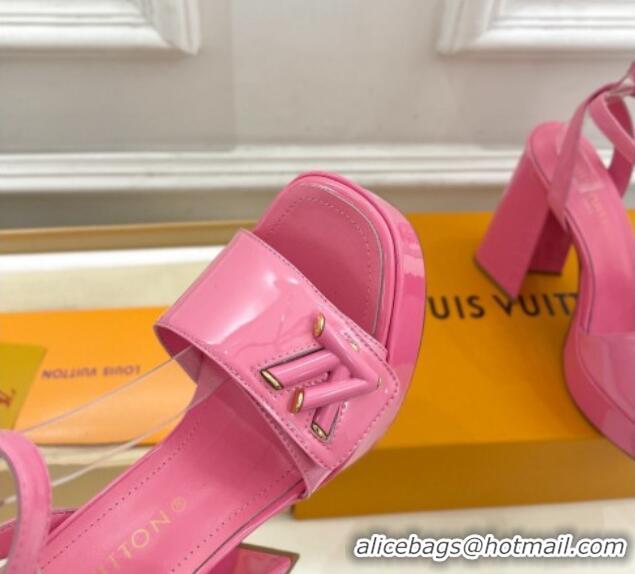 Low Price Louis Vuitton Shake Platform Sandals 12cm in Patent Leather Pink 606109