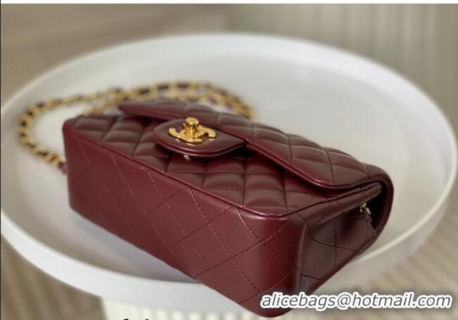 Original Cheap Chanel Lambskin Classic Mini Flap Bag A69900 Burgundy/Gold