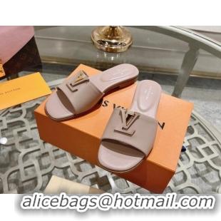 Lowest Price Louis Vuitton LV Capri Flat Slide Sandals in Calf Leather Light Pink 606116