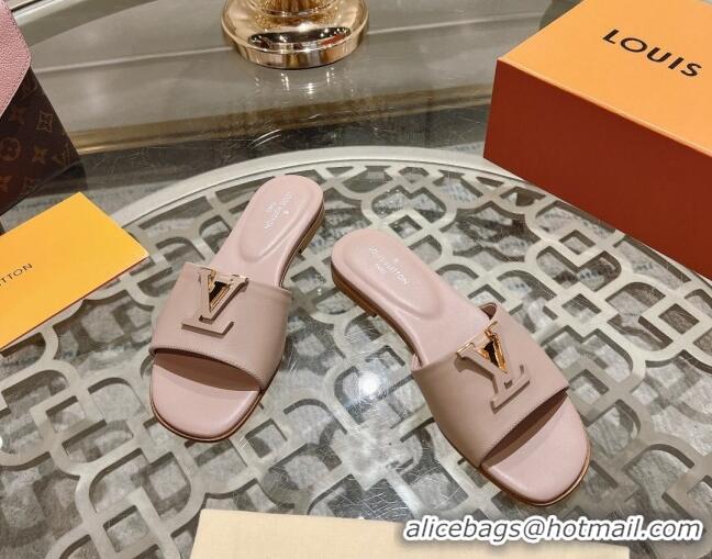 Lowest Price Louis Vuitton LV Capri Flat Slide Sandals in Calf Leather Light Pink 606116