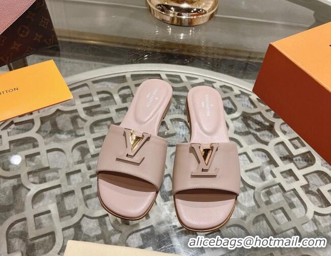 Lowest Price Louis Vuitton LV Capri Flat Slide Sandals in Calf Leather Light Pink 606116