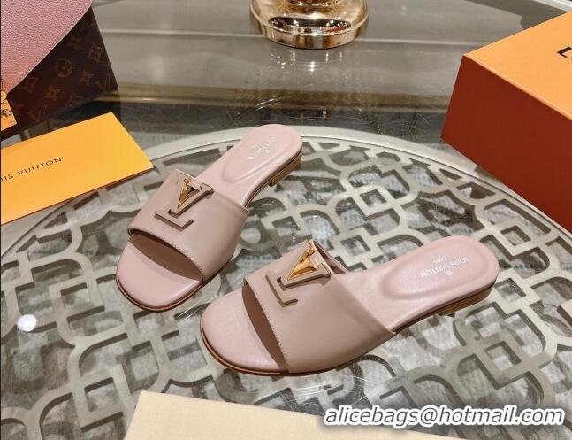 Lowest Price Louis Vuitton LV Capri Flat Slide Sandals in Calf Leather Light Pink 606116