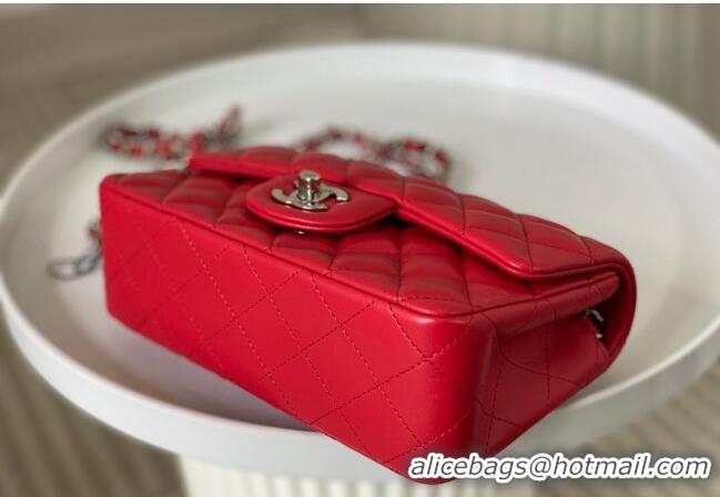 Good Taste Chanel Lambskin Classic Mini Flap Bag A69900 Red/Silver