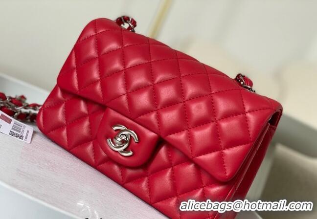 Good Taste Chanel Lambskin Classic Mini Flap Bag A69900 Red/Silver