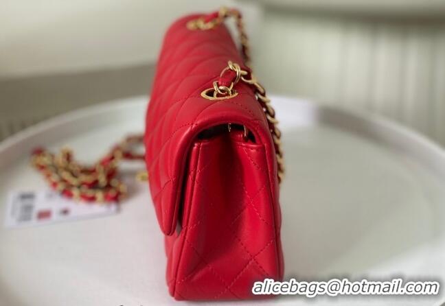 Top Grade Chanel Lambskin Classic Mini Flap Bag A69900 Red/Gold