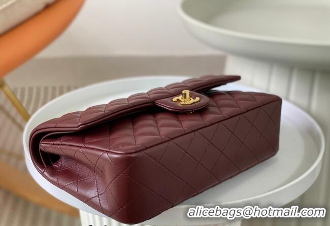 Top Design Chanel Lambskin Classic Medium Flap Bag A01112 Burgundy/Gold