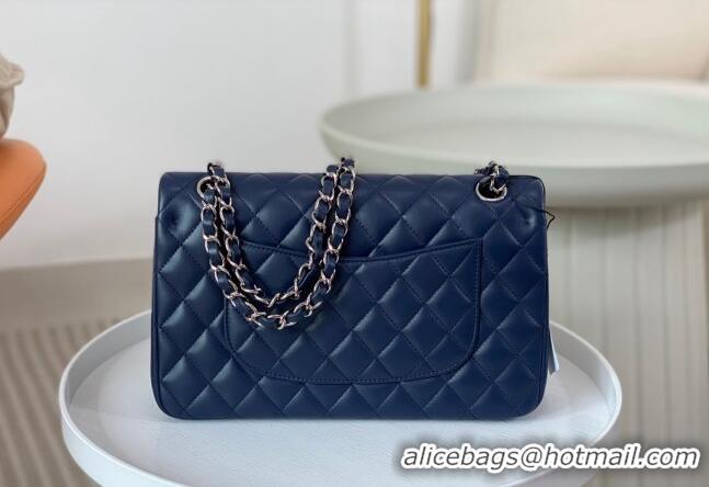 Promotional Chanel Lambskin Classic Medium Flap Bag A01112 Navy Blue/Silver