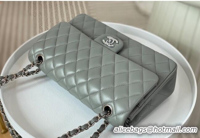 New Arrivals Chanel Lambskin Classic Medium Flap Bag A01112 Grey/Silver