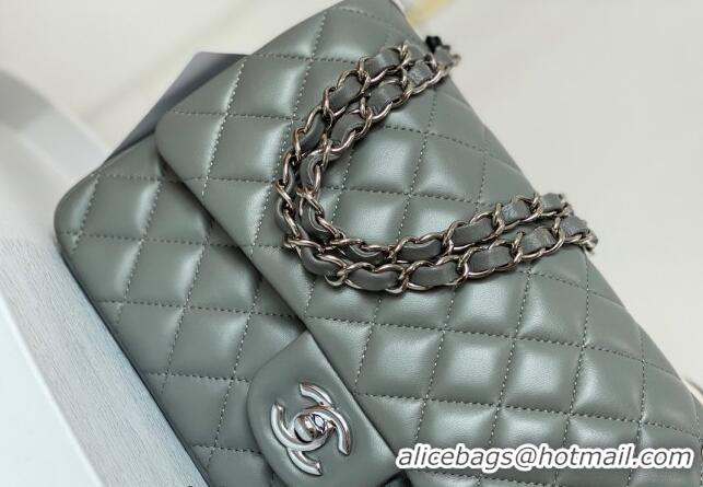 New Arrivals Chanel Lambskin Classic Medium Flap Bag A01112 Grey/Silver