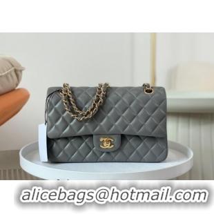 Market Sells Chanel Lambskin Classic Medium Flap Bag A01112 Grey/Gold