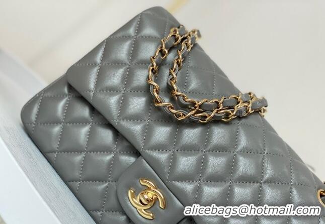 Market Sells Chanel Lambskin Classic Medium Flap Bag A01112 Grey/Gold