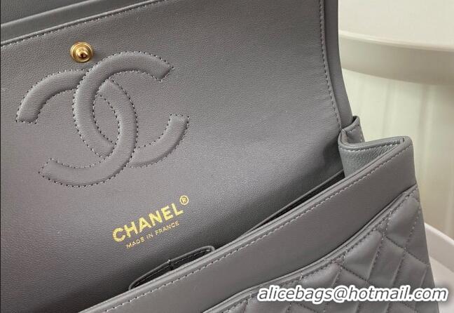 Market Sells Chanel Lambskin Classic Medium Flap Bag A01112 Grey/Gold