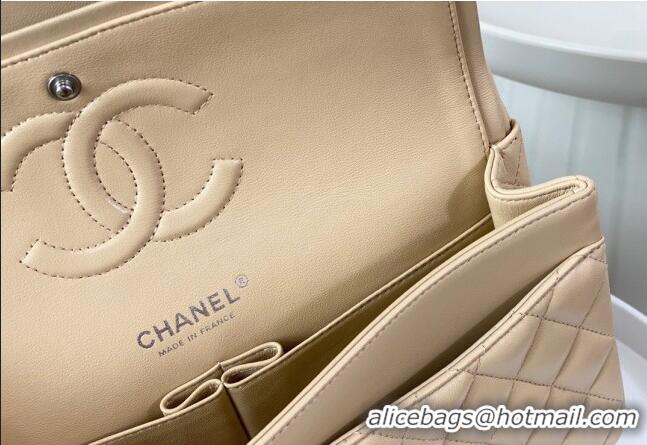 Best Price Chanel Lambskin Classic Medium Flap Bag A01112 Apricot/Silver