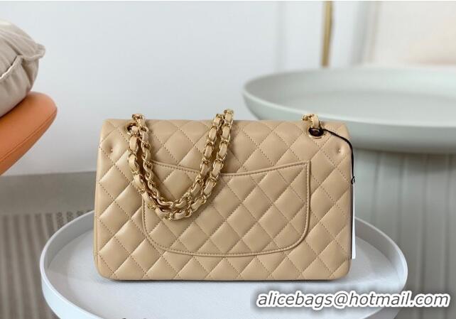 Best Fashion Chanel Lambskin Classic Medium Flap Bag A01112 Apricot/Gold