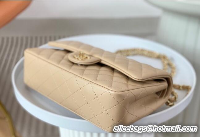 Best Fashion Chanel Lambskin Classic Medium Flap Bag A01112 Apricot/Gold