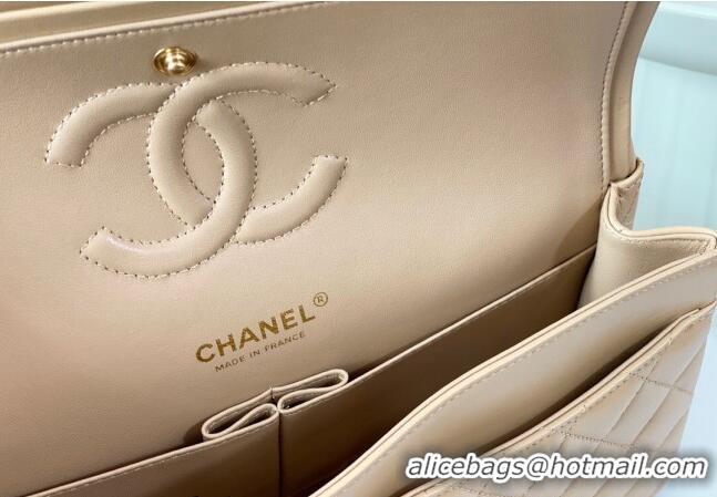 Best Fashion Chanel Lambskin Classic Medium Flap Bag A01112 Apricot/Gold